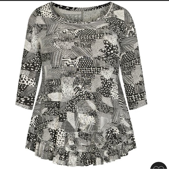 Zim and Zoe Imogen Frill Print Tunic - mono - Picture 3 of 3